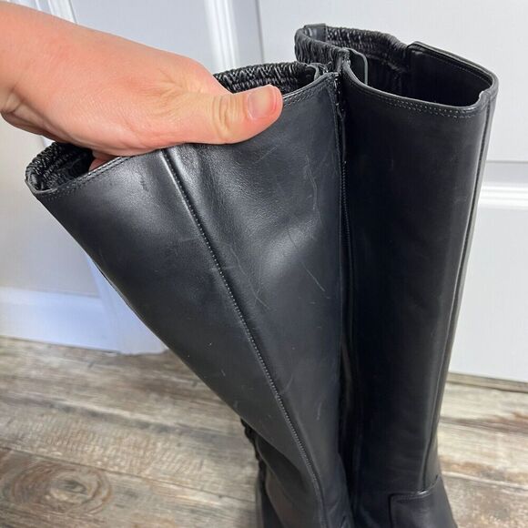 Cole Haan Elverton Knee High Boot Black Leather Women's 10 B Riding - Picture 9 of 16